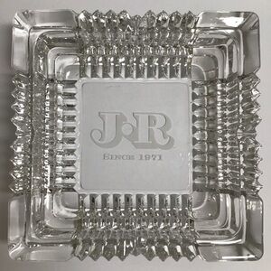 JR CIGARS Ashtray Cut Crystal 7x7” Heavy 3 lb Desk Office NY Since 1971 Vintage